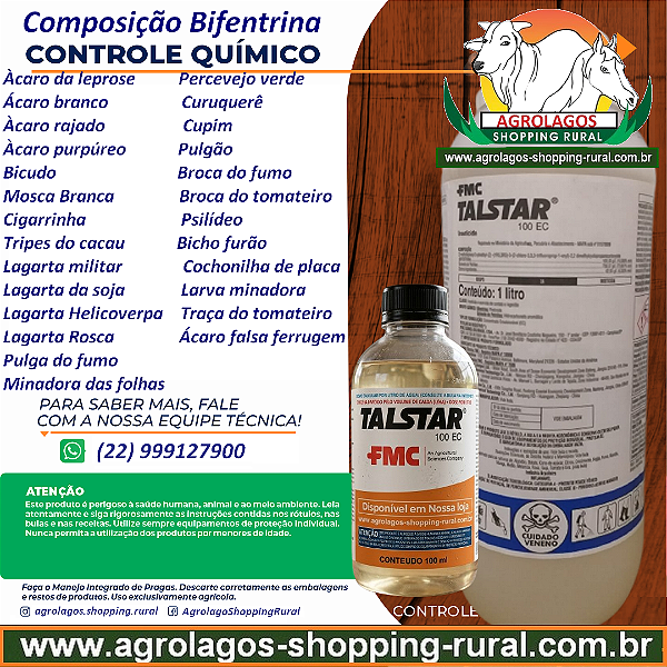 Acaricida Talstar 100 Fracionado 100 ml - Composição Bifentrina