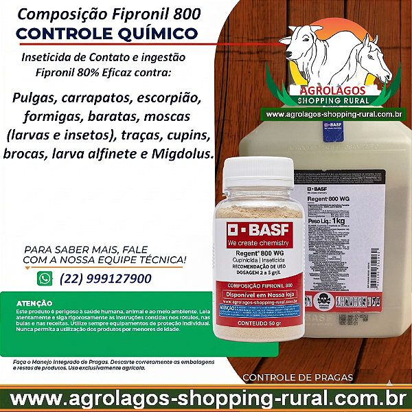 Inseticida Regent 800 WG Fracionado 50 g - Fipronil 80%