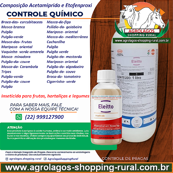 Inseticida Eleitto Fracionado 100 ml - Composição Acetamiprido e Etofenproxi