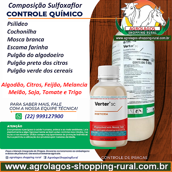 Inseticida Verter Fracionado 100 ml - Composição Sulfoxaflor