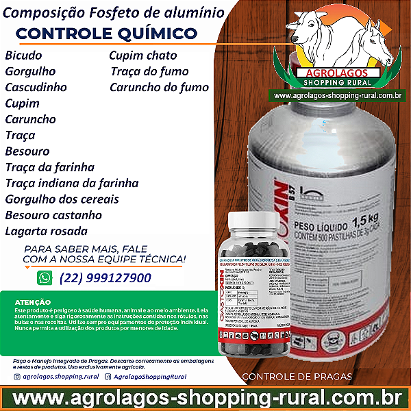 Inseticida Gastoxin Fracionado 10 gr - Composição Fosfeto de alumínio