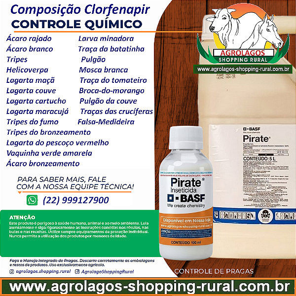 Acaricida Pirate Fracionado 100 ml - Composição Clorfenapir
