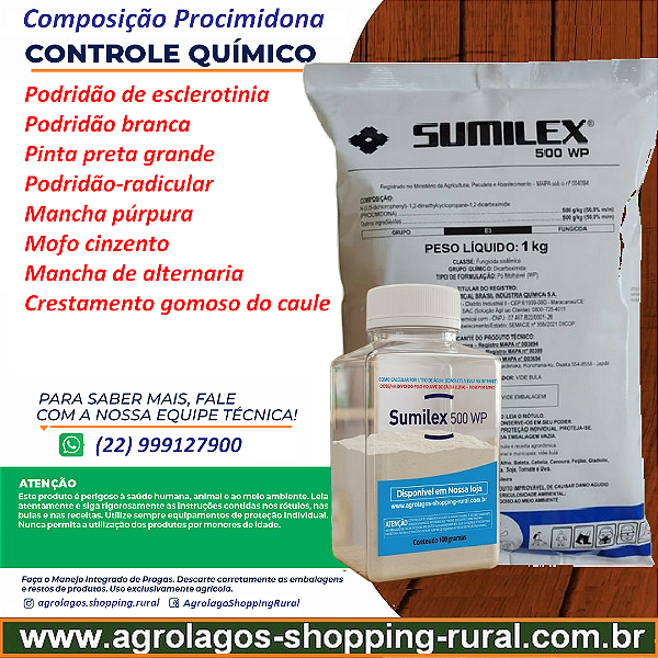 Fungicida Sumilex 500 WP Fracionado 100 gr - Composição Procimidona