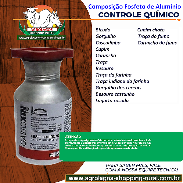 Inseticida Gastoxin 90 g - Composição Fosfeto de alumínio