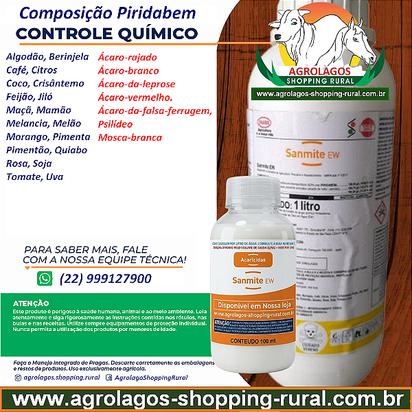 Acaricida Sanmite Fracionado 100 ml - Composição Piridabem