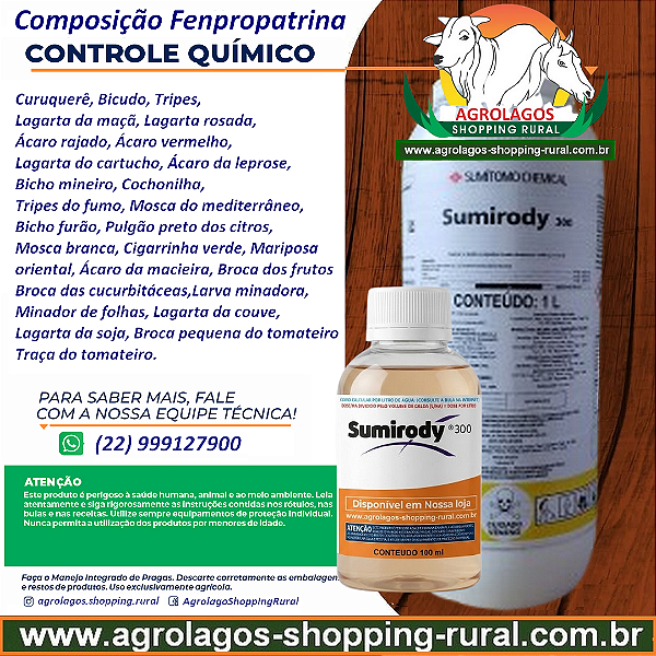 Acaricida Sumirody 300 Fracionado 100 ml - Composição Fenpropatrina