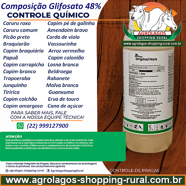 Glifosato Roundup 1 litro - Glifosato 48% Veneno Mata Mato Herbicida