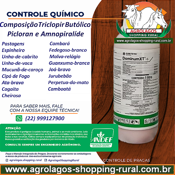Herbicida Dominum xt 1 Litro - Picloram, Aminopiralide e Triclopir