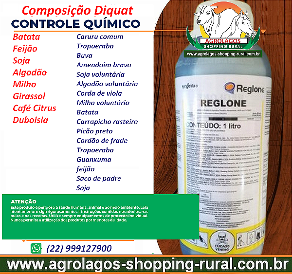 Herbicida Reglone 1 Litro - Diquat Similar Paraquat