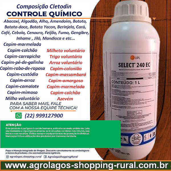 Herbicida Graminicida Select 240 1 Litro - Composição Cletodin