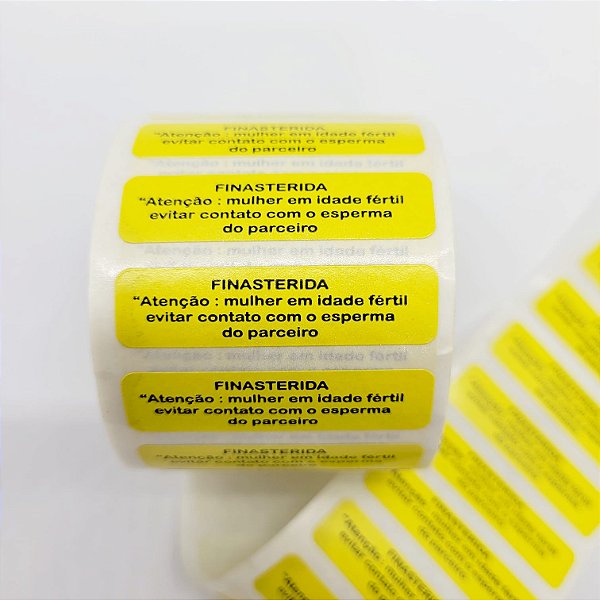Etiqueta Adesiva Finasterida - Mulher em idade fértil evitar contato com o esperma do parceiro