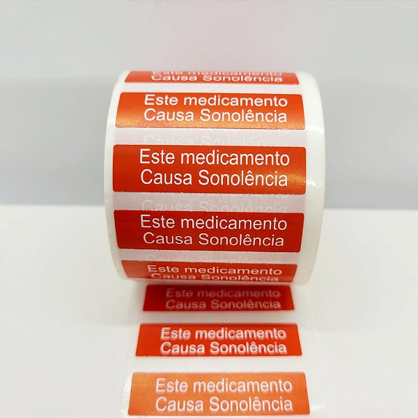 Etiqueta adesiva Este Medicamento Causa Sonolência