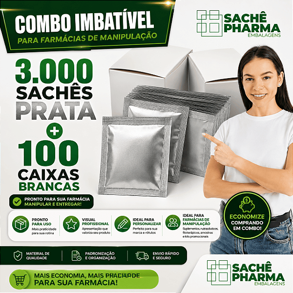 Combo Imbatível: 3.000 Sachês Prata + 100 Caixas