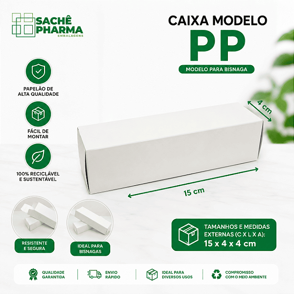 Caixa Branca Lisa para Bisnaga - Pacote com 100 unidades