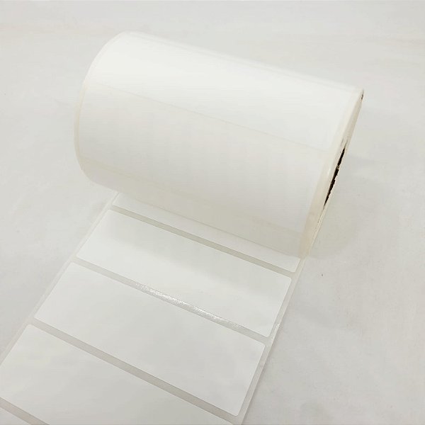 Etiqueta Adesiva BOPP Branco 100x30mm kit com 2 Rolos