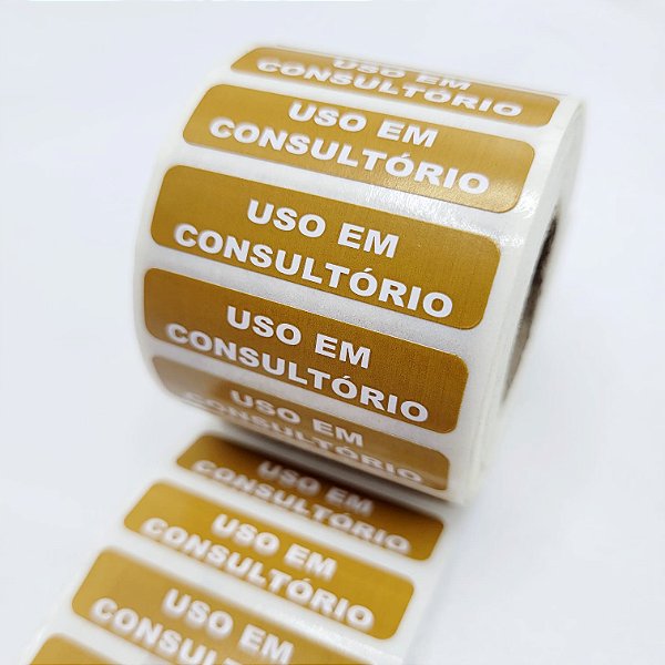 Etiqueta Adesiva “Uso em Consultório” – Papel Couchê 40x10mm (Rolo com 1000 Unidades)