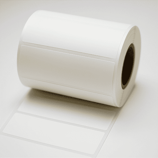 Etiqueta Adesiva BOPP Branco 106x50mm – Kit com 2 Rolos (800 etiquetas por rolo)