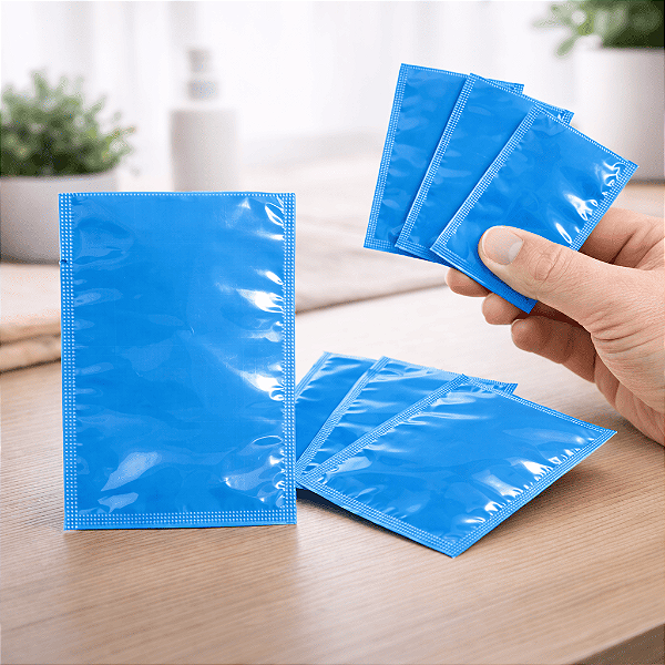 Sachê Laminado Azul Brilho 70x100mm | 3.000 Un | Alta Barreira