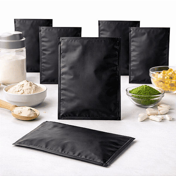 Sachê Laminado Preto Fosco 140x200mm (3.000 Unidades) – Embalagem Premium