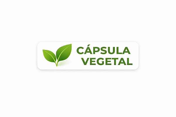 Etiqueta Adesiva CÁPSULA VEGETAL 40x10 mm – Papel Couchê | Rolo com 1000 unidades