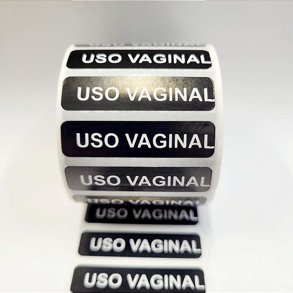 Etiqueta Adesiva "Uso Vaginal" 40x10mm – Rolo com 1000 unidades em Papel Couchê