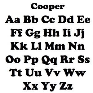 Cortador 3D  Alfabeto Fonte Cooper Black Maiúscula 2 cm e Minúscula 1,5 cm