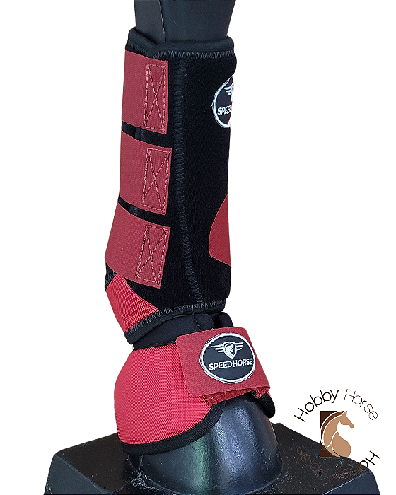 Kit caneleiras dianteiras + cloches Speed Horse vermelho/preto