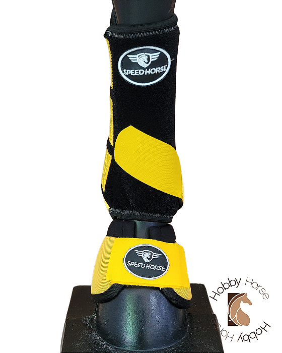 Kit caneleiras dianteiras + cloches Speed Horse amarelo/preto