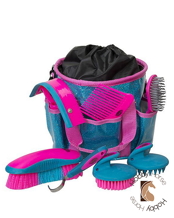 Kit de higiene Weaver azul/rosa com glitter