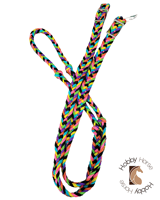 Rédea de nylon importada arco-íris