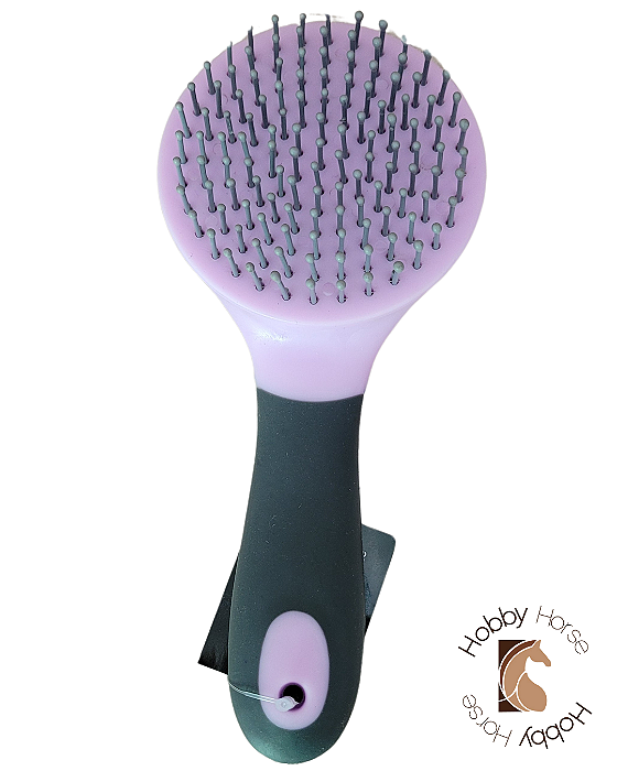 Escova para crina rosa bebê/cinza
