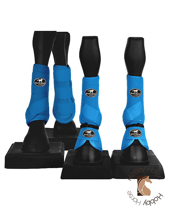 Conjuntos completos de caneleiras e cloches Boots Horse azul turquesa