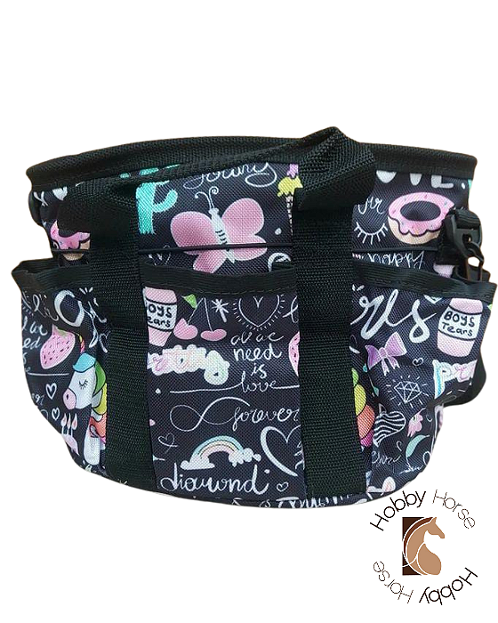 Bolsa para kit de higiene black unicórnio