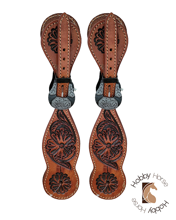 Correia de espora couro flor