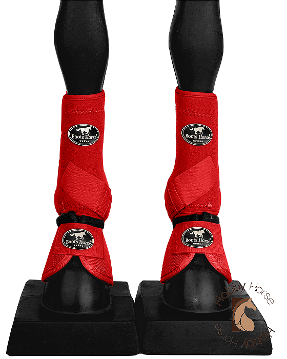 Conjunto dianteiro caneleiras e cloches vermelho Boots Horse