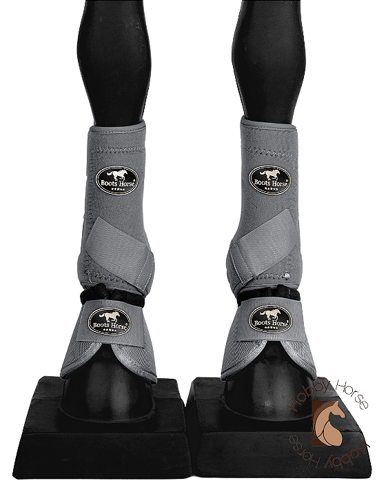 Conjunto dianteiro caneleiras e cloches cinza Boots Horse