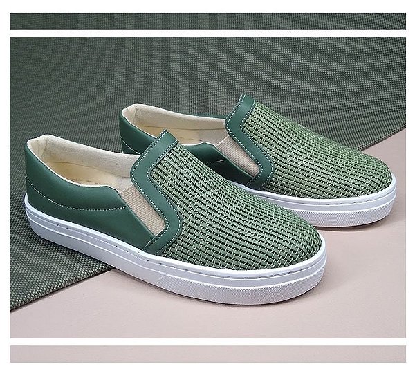 SLIP ON TRAMA VERDE MUSGO