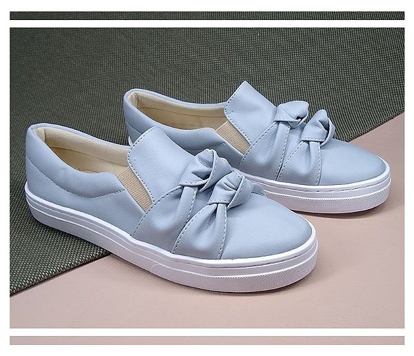 SLIP ON NÓ AZUL CLARO - Cabana Shoes Atacado