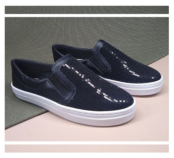 SLIP ON PAETÊ PRETO