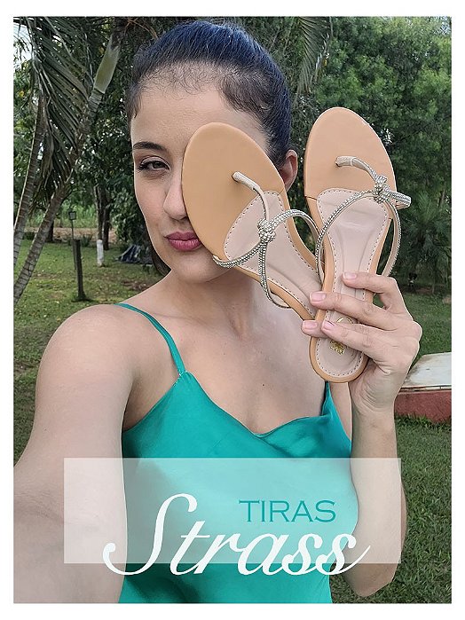 RASTEIRINHA STRASS BEGE - Cabana Shoes Atacado