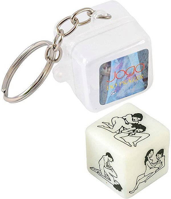 Dado Jogo Do Prazer Chaveiro Diversão Ao Cubo