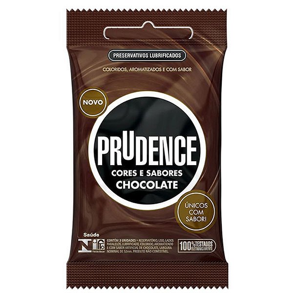 Preservativo Cor E Sabor Com 3 Unid. Prudence chocolate