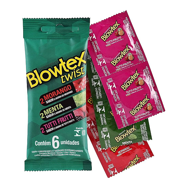 Preservativos Twist Mix de Sabores com 6 unidades Blowtex