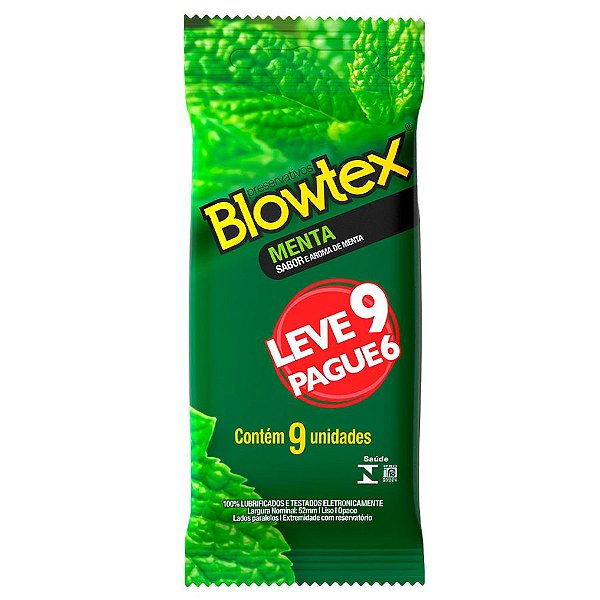 Preservativos Sabor e Aroma Menta 9 unid. Blowtex