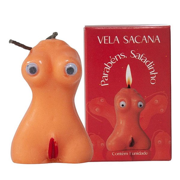 Parabéns Safadinho Mini Vela em Formato de Vagina 6X4CM