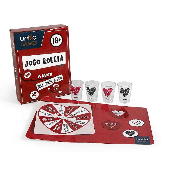 Jogo Roleta Amor para Curtir a Dois com 4 Shots Unika