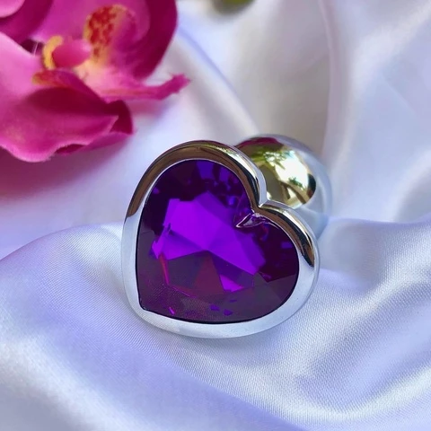 Plug Anal de Aço com Cristal Coração Tam. G