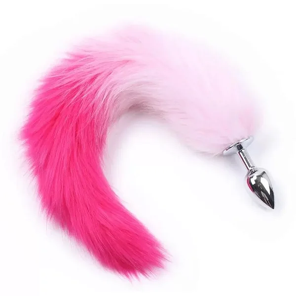 Plug Anal Rabo de Raposa - Pink e Branco P - SI