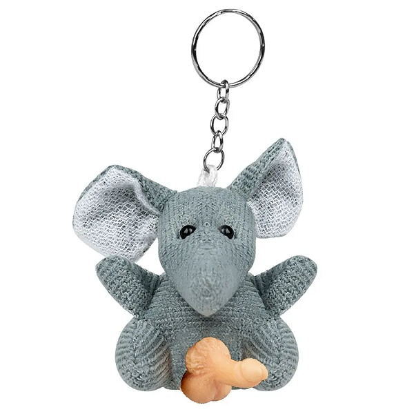 Chaveiro de Bichinho em Pelúcia com Genitália Pênis Elefante