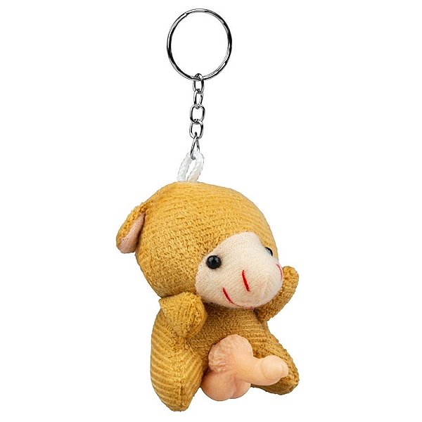 Chaveiro de Bichinho em Pelúcia com Genitália Pênis Macaco